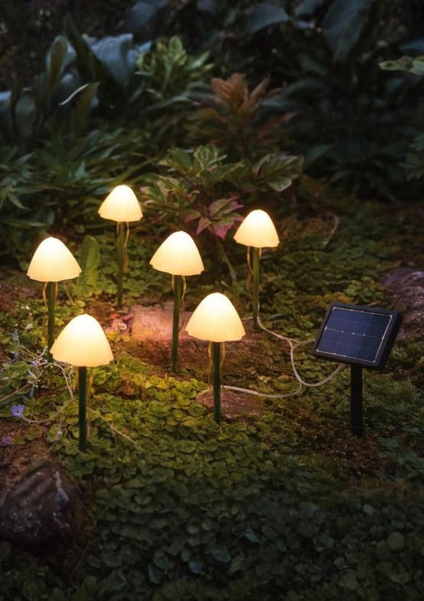Garden mushroom lights for pathways
