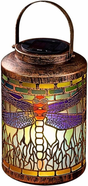 decorative solar lantern with cool white LED light