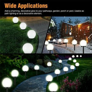 Decorative garden stake lights with globe design
