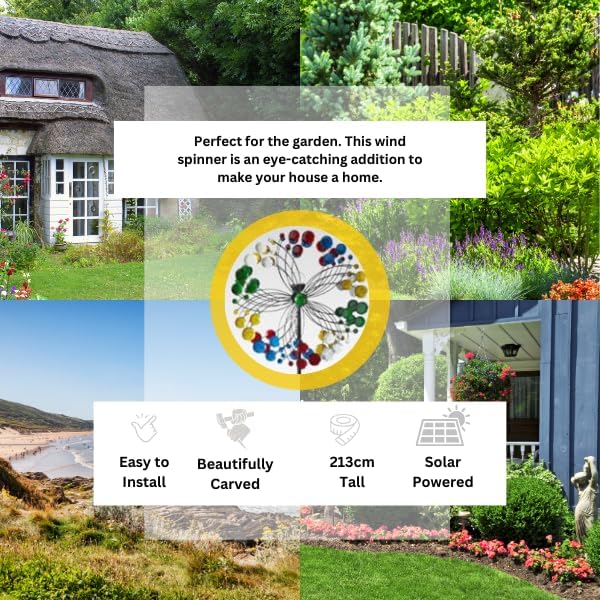 Decorative floral wind spinner for garden borders