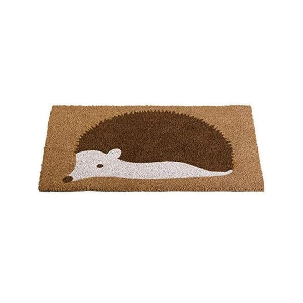 Decorative natural coir entrance mat
