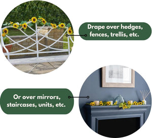 UV resistant sunflower garland for outdoors