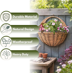 Weatherproof hanging flower basket