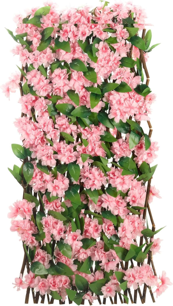 Decorative willow trellis with realistic blossom flowers