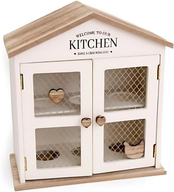 Farmhouse kitchen egg holder with heart handle