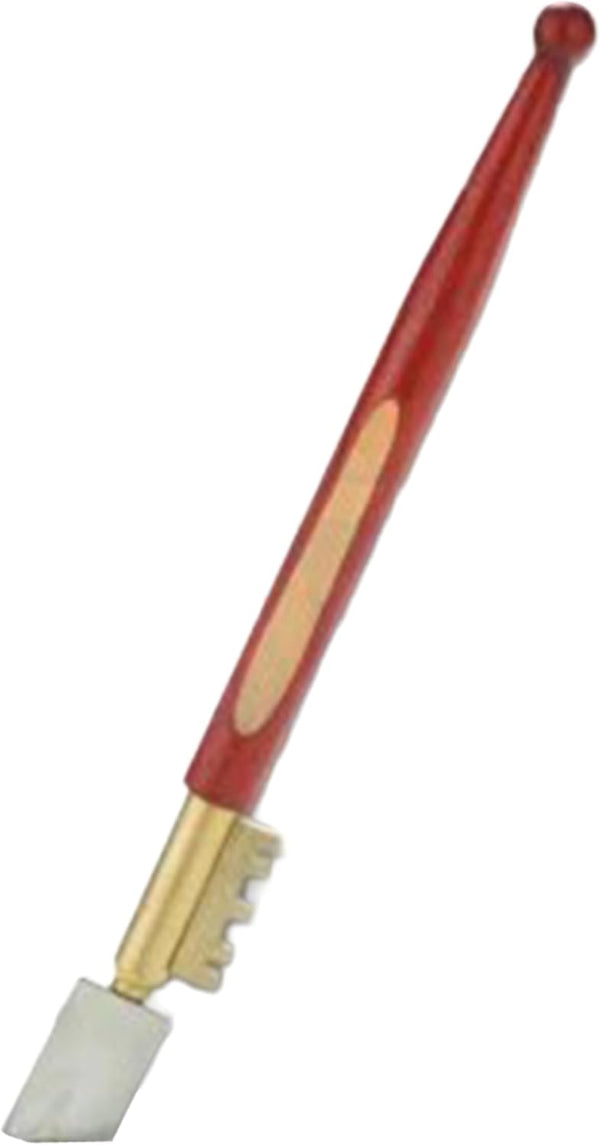 Diamond tip glass cutter with built in oil reservoir