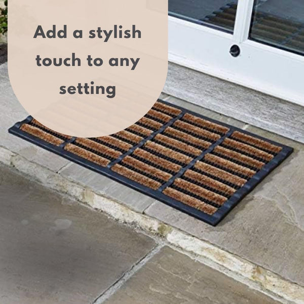 Dirt trapping natural coir welcome mat