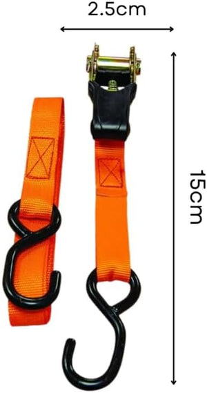 Cargo securing strap with double J hooks