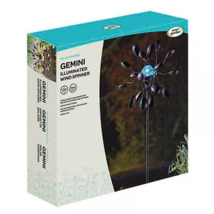 Rustic effect wind spinner with colour changing centre light