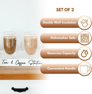 Double wall cappuccino cups for hot drinks