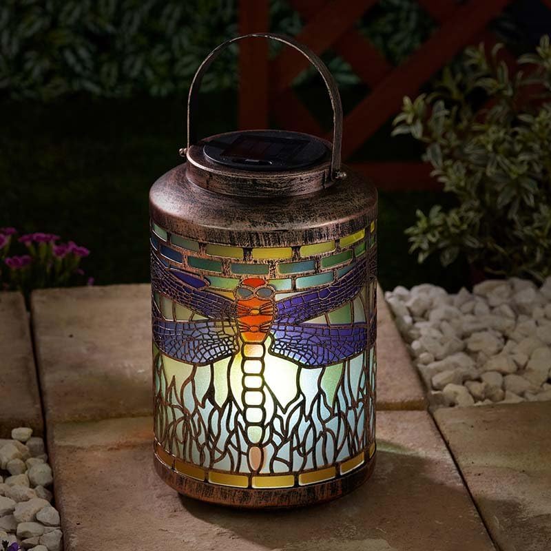 dragonfly solar hanging lantern for outdoor gardens
