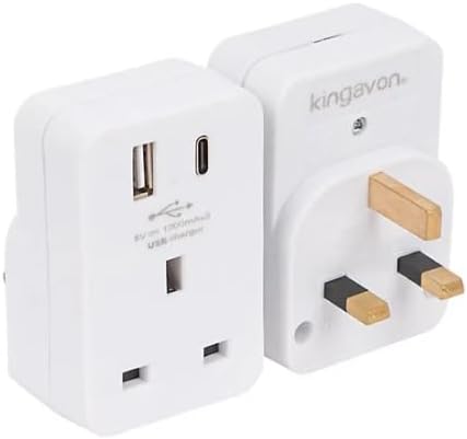 Dual USB wall charger with USB A and USB C ports