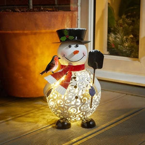 Christmas Filigree 30cm Snowman Light Up LED Ornament