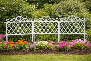 Classic White Border Fence Edging for Your Lawn