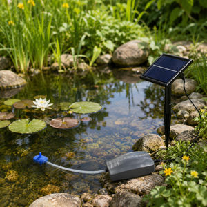 Solar Powered Pond Air Pump & Oxygenator for Garden Ponds, Fish Tanks & Outdoor Water Features