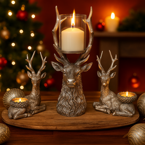 Stag Glass Candle Holder and Tea Light Holders