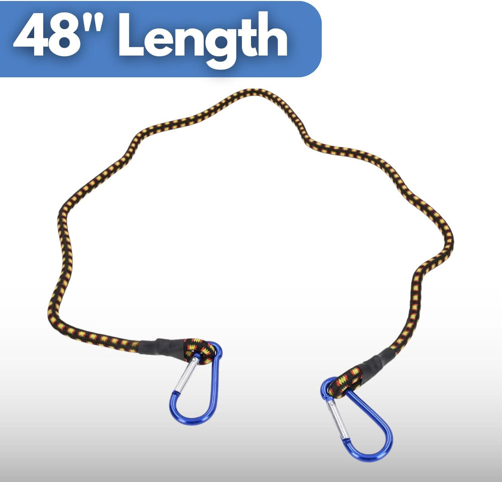 48 inch heavy duty bungee cord with carabiner clips