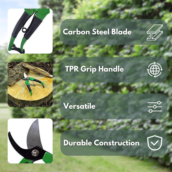 Handheld garden pruners designed for precise cutting tasks