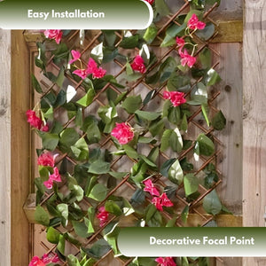 expandable artificial leaf trellis for fences