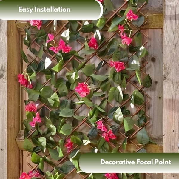 expandable artificial leaf trellis for fences