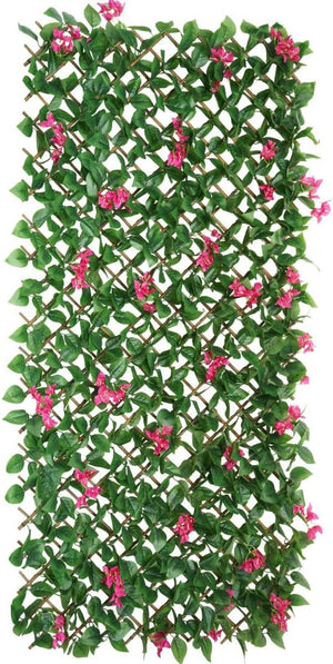 expanding privacy screen with artificial flowers