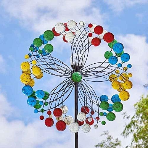 Extra large solar wind spinner with LED globe
