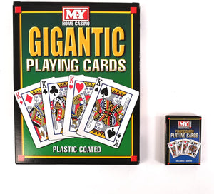Large playing cards designed for classic card games.