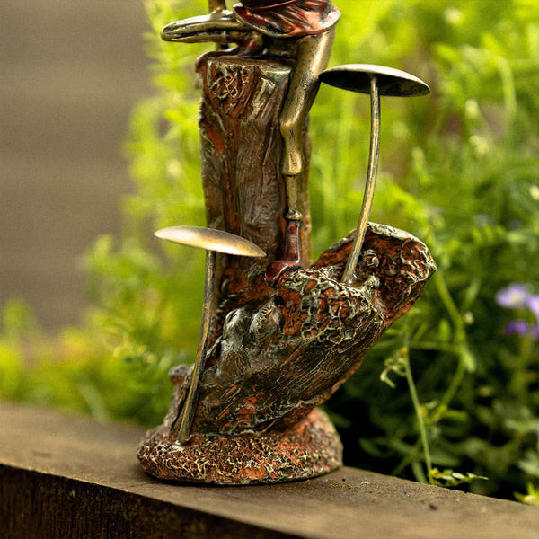 Fairy mushroom ornament with bronze effect finish