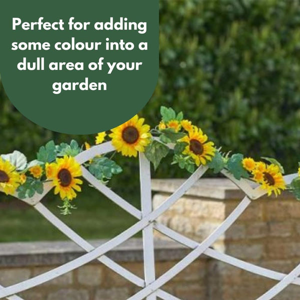 Hanging sunflower garland for balcony decoration