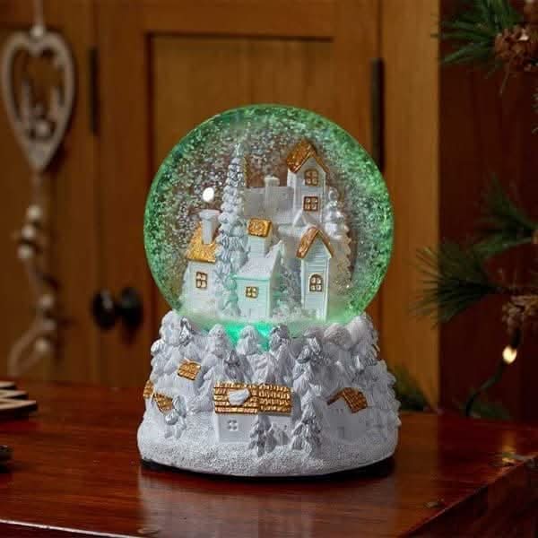 Fantasy Forest Christmas glitter musical snow globe