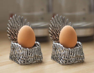 Set of two fantasy throne egg cup holders