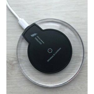 Black Qi wireless phone charger pad