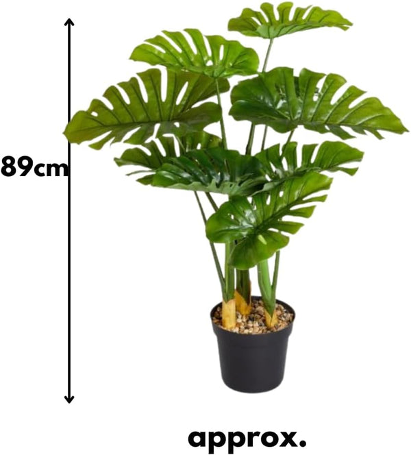 Realistic faux Monstera plant for indoor décor