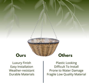 Outdoor rattan hanging planter for garden