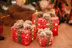 Sparkly LED gift box decorations for festive home styling