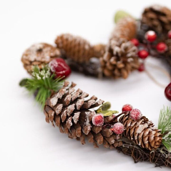 Festive heart shaped greenery for a welcoming entrance