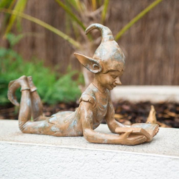 Festive resin elf display figure
