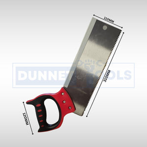 Fine tooth backsaw for precision woodworking cuts.