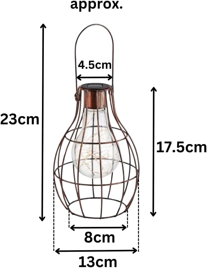 solar copper firefly lantern