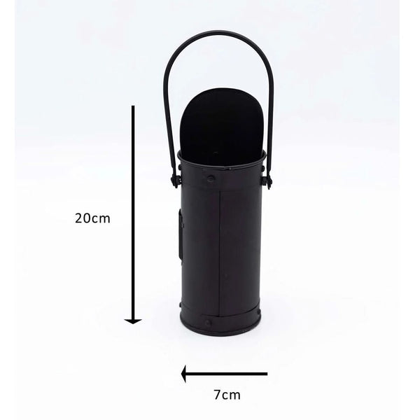 Coal shovel and match canister with black bucket