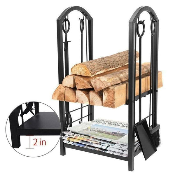 73cm fireplace log rack shown fully assembled