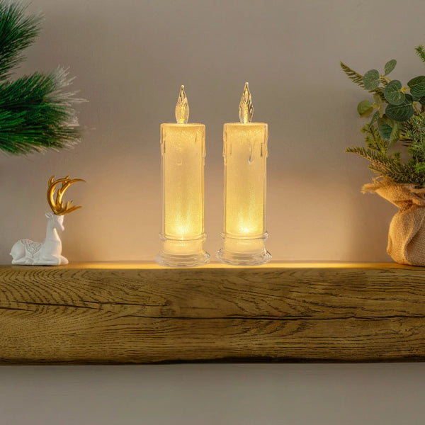Warm white LED Christmas candle decoration