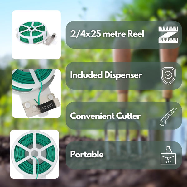 Flexible garden wire for securing vines and shrubs