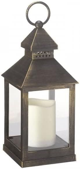 LED candle lantern with realistic flickering effect