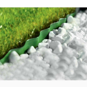Flexible plastic edging for curved garden borders