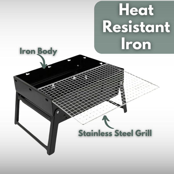 Portable barbecue grill with carry handle