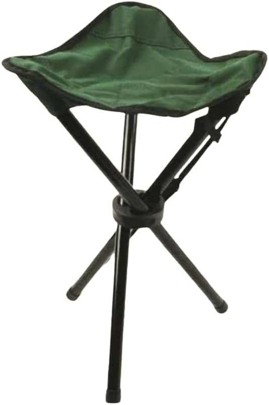 Foldable camping tripod stool in green