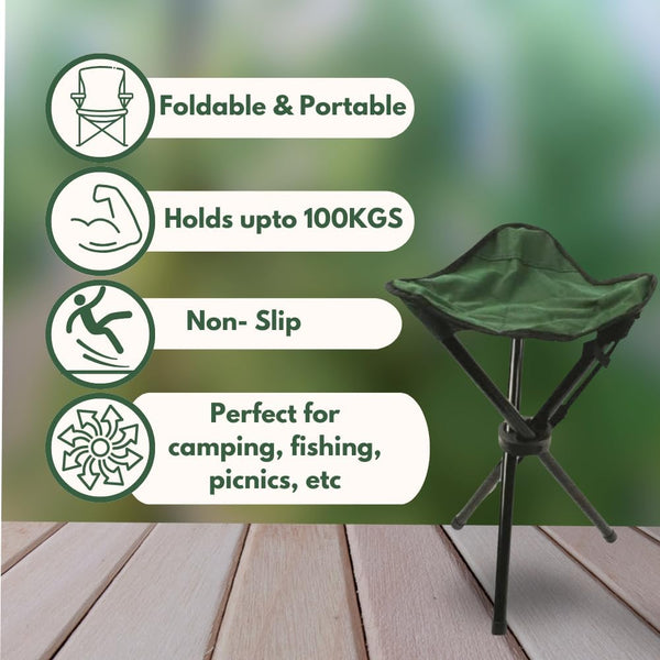 Foldable camping seat with steel frame
