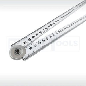 Folding ruler with metric and imperial measurement markings