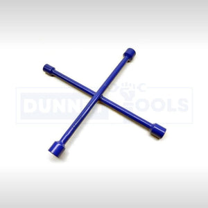 Cross shaped wheel wrench designed for improved leverage